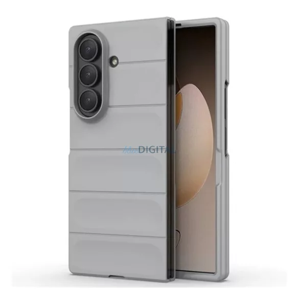 Szilikon telefonvédő (ütésállóság, kameravédő, 3D) VILÁGOSSZÜRKE Samsung Galaxy Z Fold7 (SM-F966)