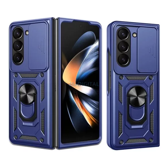 Defender szilikon telefonvédő (ütésállóság, tartógyűrű, kameravédő) SÖTÉTKÉK Samsung Galaxy Z Fold7 (SM-F966)