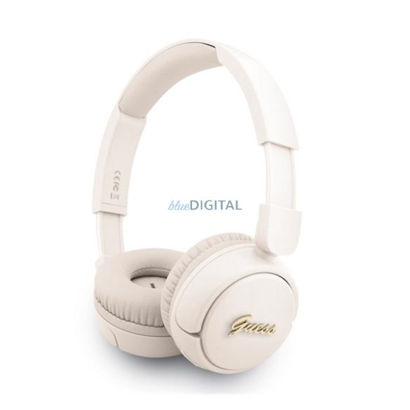 GUESS SCRIPT METAL LOGO bluetooth fejhallgató SZTEREO (v5.3, mikrofon, IPX4 vízálló) BÉZS