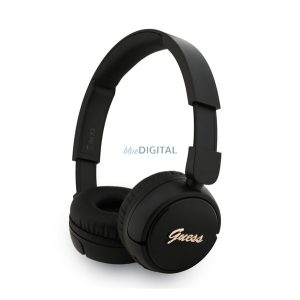 GUESS SCRIPT METAL LOGO bluetooth fejhallgató SZTEREO (v5.3, mikrofon, IPX4 vízálló) FEKETE
