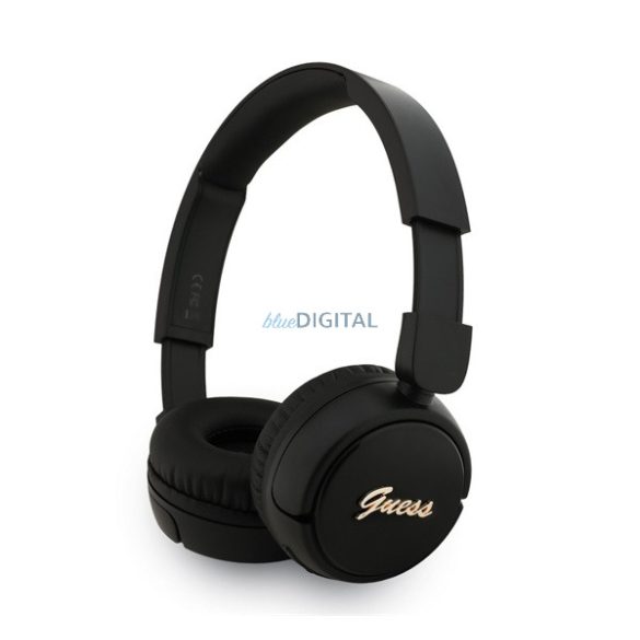 GUESS SCRIPT METAL LOGO bluetooth fejhallgató SZTEREO (v5.3, mikrofon, IPX4 vízálló) FEKETE