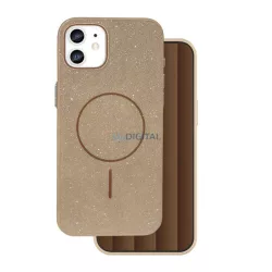   Szilikon telefonvédő (műanyag hátlap, kameravédő, MagSafe, csillogó) BARNA Apple iPhone 11