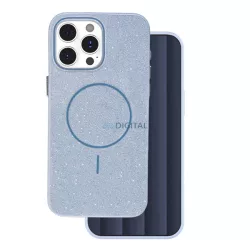   Szilikon telefonvédő (műanyag hátlap, kameravédő, MagSafe, csillogó) VILÁGOSKÉK Apple iPhone 15 Pro