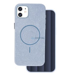 Szilikon telefonvédő (műanyag hátlap, kameravédő, MagSafe, csillogó) VILÁGOSKÉK Apple iPhone 11