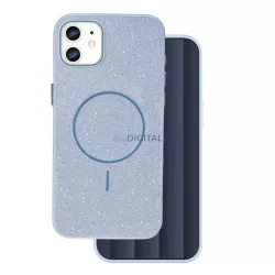  Szilikon telefonvédő (műanyag hátlap, kameravédő, MagSafe, csillogó) VILÁGOSKÉK Apple iPhone 12, iPhone 12 Pro