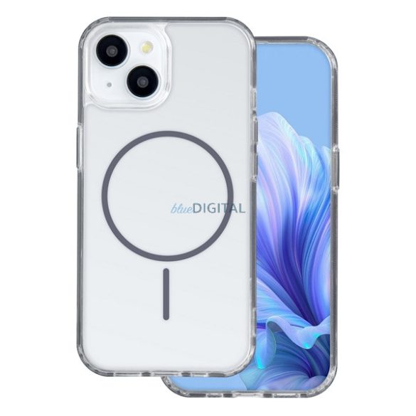 Szilikon telefonvédő (ultravékony, műanyag hátlap, MagSafe, légpárnás sarok) SÖTÉTSZÜRKE Samsung Galaxy S25 Ultra (SM-S938)