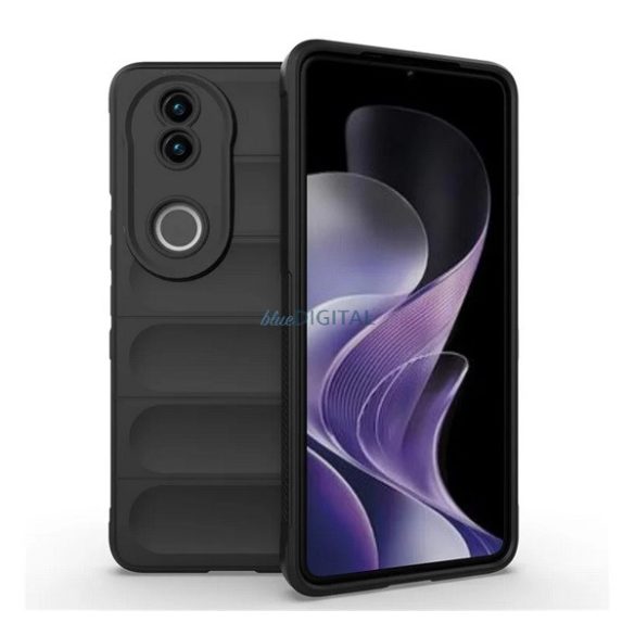 Szilikon telefonvédő (ütésállóság, kameravédő, 3D) FEKETE Vivo V50