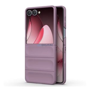 Szilikon telefonvédő (ütésállóság, kameravédő, 3D) LILA Samsung Galaxy Z Flip7 (SM-F766)