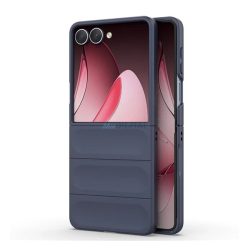   Szilikon telefonvédő (ütésállóság, kameravédő, 3D) SÖTÉTKÉK Samsung Galaxy Z Flip7 (SM-F766)