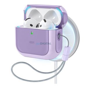 ESR ORBIT HALOLOCK műanyag tok (ütésállóság, kézpánt, MagSafe) LILA Apple AirPods 4