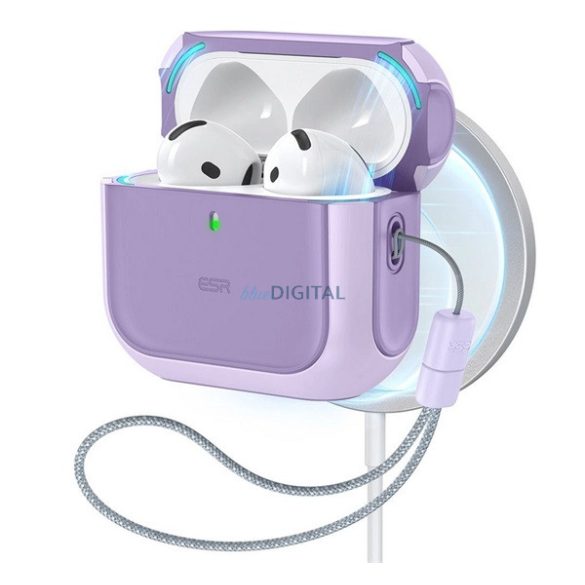 ESR ORBIT HALOLOCK műanyag tok (ütésállóság, kézpánt, MagSafe) LILA Apple AirPods 4