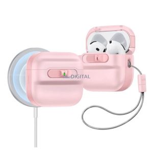 ESR PULSE HALOLOCK műanyag tok (ütésállóság, kézpánt, MagSafe) RÓZSASZÍN Apple AirPods 4