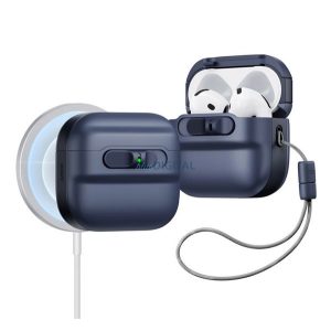 ESR PULSE HALOLOCK műanyag tok (ütésállóság, kézpánt, MagSafe) SÖTÉTKÉK Apple AirPods 4