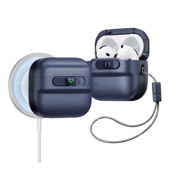 ESR PULSE HALOLOCK műanyag tok (ütésállóság, kézpánt, MagSafe) SÖTÉTKÉK Apple AirPods 4