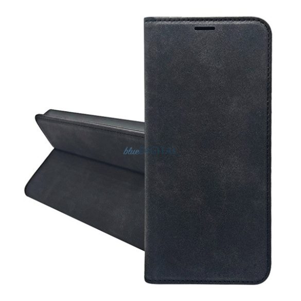 Tok álló, bőr hatású (FLIP, oldalra nyíló, asztali tartó, kártyazseb, prémium) FEKETE Samsung Galaxy S25 Ultra (SM-S938)