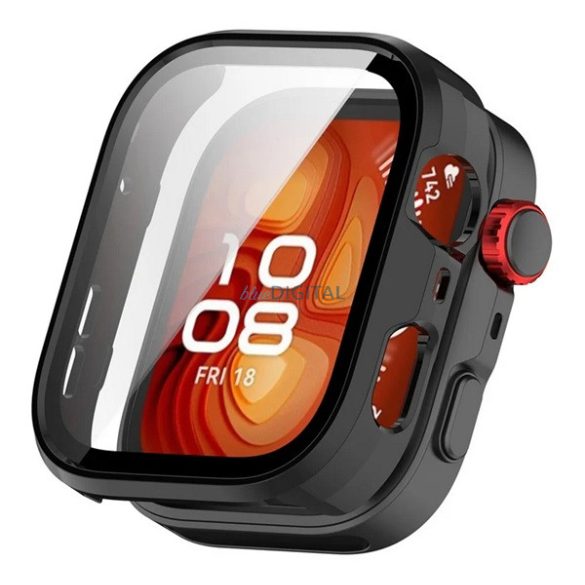 Szilikon keret (BUMPER, ütésálló) FEKETE Huawei Watch Fit 4 Pro
