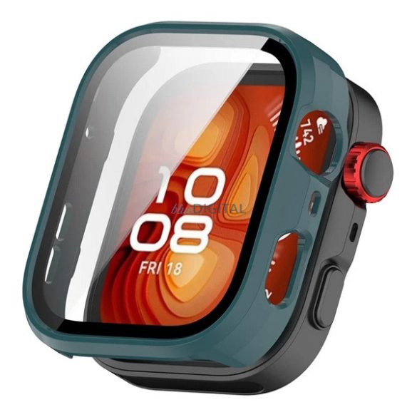 Szilikon keret (BUMPER, ütésálló) SÖTÉTZÖLD Huawei Watch Fit 4 Pro