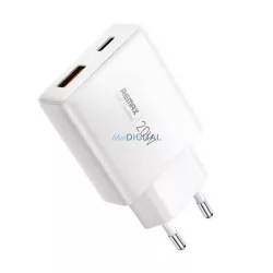   REMAX ULTRA THIN hálózati töltő USB-Type-C aljzat (20W, PD gyorstöltő, GaN, ultravékony) FEHÉR