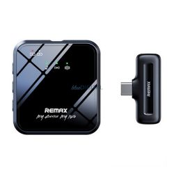   REMAX bluetooth mikrofon (Type-C, zajszűrő, 360°, LAVALIER csiptethető, LED jelzés) FEKETE