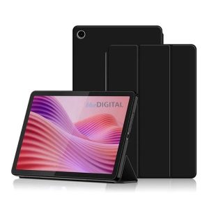 Tok álló, bőr hatású (aktív FLIP, oldalra nyíló, TRIFOLD, asztali tartó) FEKETE Lenovo Tab 10.1 (TB-311FU)