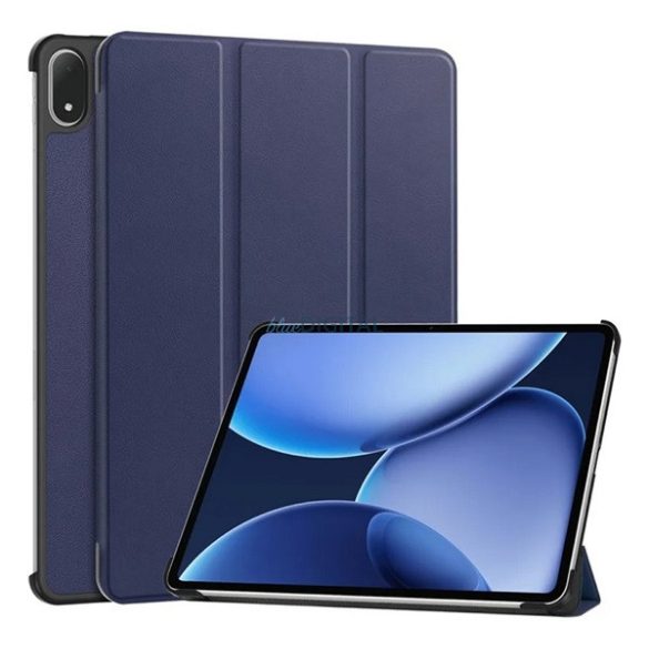 Tok álló, bőr hatású (aktív FLIP, oldalra nyíló, TRIFOLD, asztali tartó) SÖTÉTKÉK OnePlus Pad 3