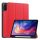 Tok álló, bőr hatású (aktív FLIP, oldalra nyíló, TRIFOLD, asztali tartó, ceruza tartó) PIROS Xiaomi Redmi Pad 2