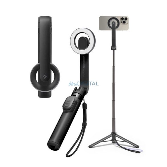 SPIGEN S571W szelfibot (tripod állvány, állítható, bluetooth távkioldó, MagSafe, 16.7-74cm) FEKETE