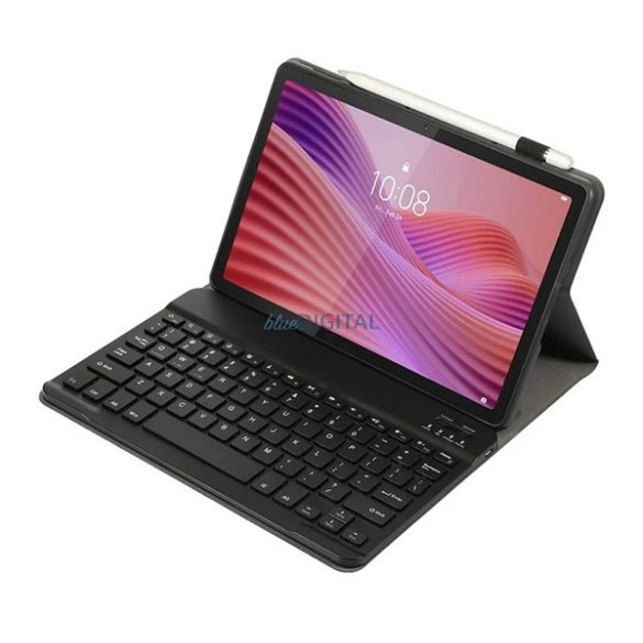 Tok álló, bőr hatású (FLIP, bluetooth billentyűzet, asztali tartó, QWERTY, angol nyelvű) FEKETE Lenovo Tab 10.1 (TB-311FU)