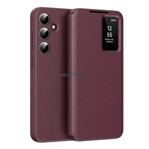 Tok álló (aktív FLIP, oldalra nyíló, Smart View Cover) BORDÓ