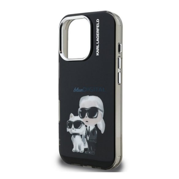 KARL LAGERFELD IML AQUARELLE KARL AND CHOUPETTE szilikon telefonvédő (ütésállóság, kameravédő) FEKETE Apple iPhone 16 Pro