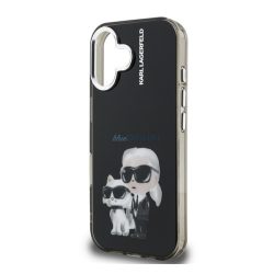   KARL LAGERFELD IML AQUARELLE KARL AND CHOUPETTE szilikon telefonvédő (ütésállóság, kameravédő) FEKETE Apple iPhone 16