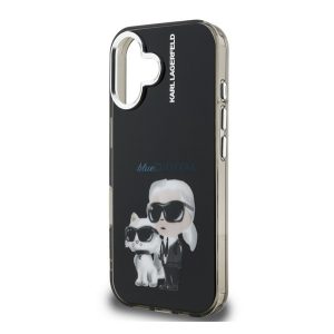 KARL LAGERFELD IML AQUARELLE KARL AND CHOUPETTE szilikon telefonvédő (ütésállóság, kameravédő) FEKETE Apple iPhone 16