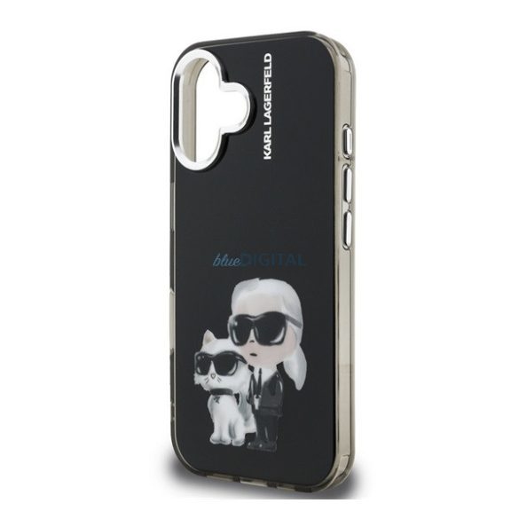 KARL LAGERFELD IML AQUARELLE KARL AND CHOUPETTE szilikon telefonvédő (ütésállóság, kameravédő) FEKETE Apple iPhone 16