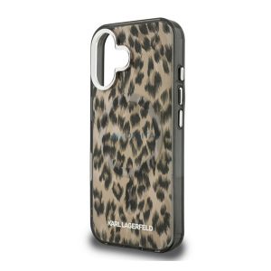KARL LAGERFELD IML LEOPARD MAGSAFE szilikon telefonvédő (ütésállóság, kameravédő, MagSafe, leopárd minta) BARNA Apple iPhone 16