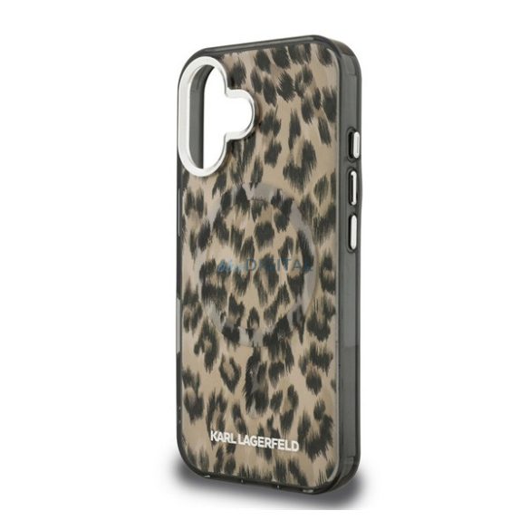 KARL LAGERFELD IML LEOPARD MAGSAFE szilikon telefonvédő (ütésállóság, kameravédő, MagSafe, leopárd minta) BARNA Apple iPhone 16