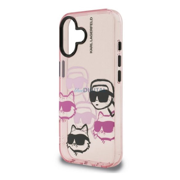 KARL LAGERFELD IML MULTI K&CH HEADS szilikon telefonvédő (ütésállóság, kameravédő) RÓZSASZÍN Apple iPhone 16