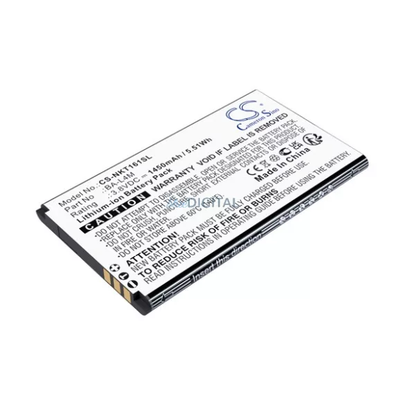 CAMERON SINO Li-Ion akku (3.8V/ 1450mAh, Nokia BA-L4M kompatibilis) FEKETE Nokia 3210 4G, 235 4G (2024), 225 (2015)