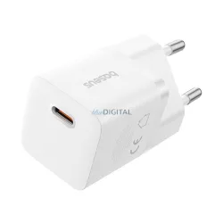   BASEUS GaN5 MINI 1C hálózati töltő Type-C aljzat (25W, PD gyorstöltő, GaN) FEHÉR