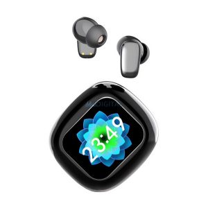 BLITZWOLF PLUS bluetooth fülhallgató SZTEREO (v5.4, TWS, mikrofon, aktív zajszűrő, LED kijelző + töltőtok) FEKETE