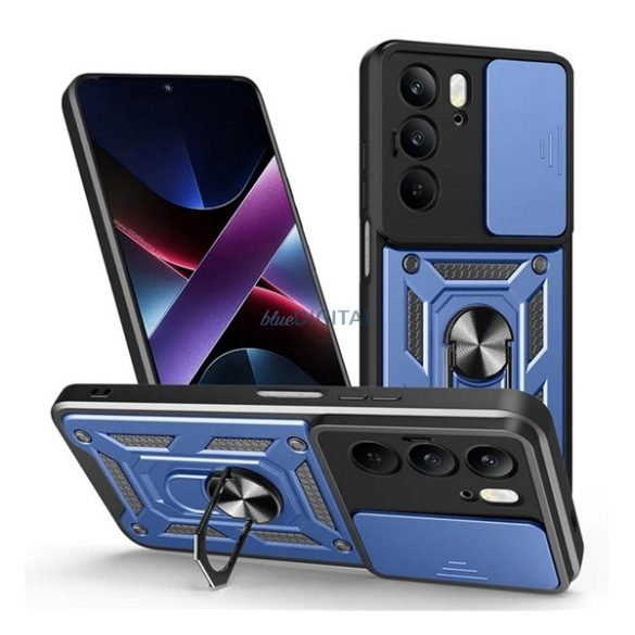 Defender szilikon telefonvédő (ütésállóság, tartógyűrű, kameravédő) SÖTÉTKÉK Realme C75 4G