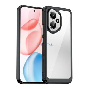 Szilikon telefonvédő (ütésállóság, átlátszó hátlap) FEKETE Honor 400