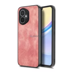   Szilikon telefonvédő (ütésállóság, bőr hatású hátlap, kameravédő) RÓZSASZÍN Honor 400