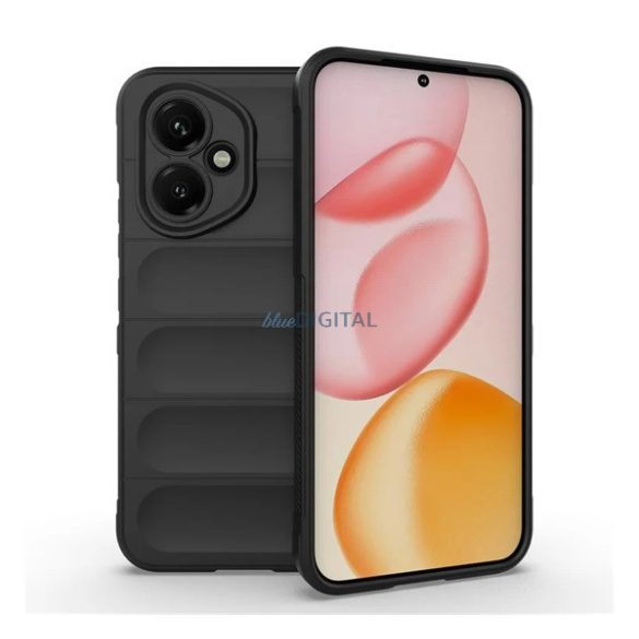 Szilikon telefonvédő (ütésállóság, kameravédő, 3D) FEKETE Honor 400