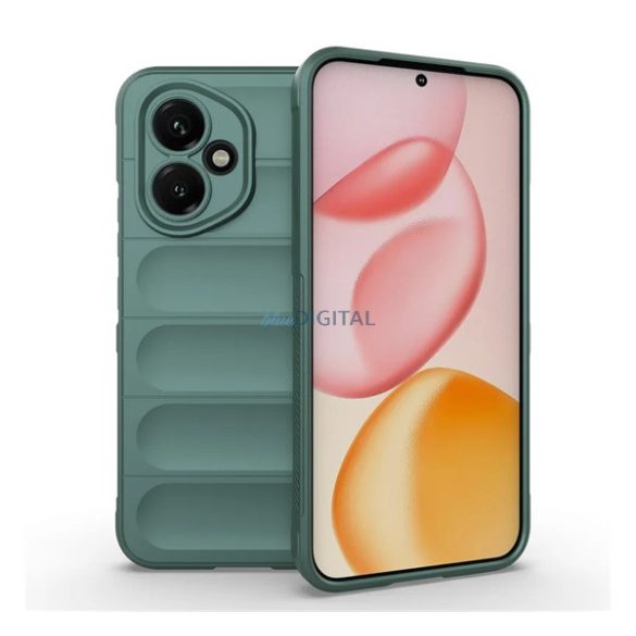 Szilikon telefonvédő (ütésállóság, kameravédő, 3D) SÖTÉTZÖLD Honor 400