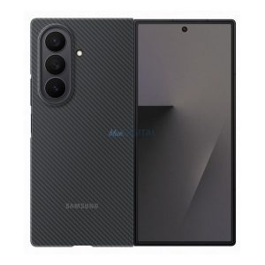 SAMSUNG műanyag telefonvédő (karbon minta + képernyővédő fólia) FEKETE