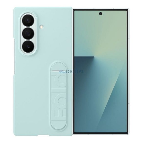 SAMSUNG szilikon telefonvédő (matt, kitámasztó + képernyővédő fólia) CYAN Samsung Galaxy Z Fold7 (SM-F966)