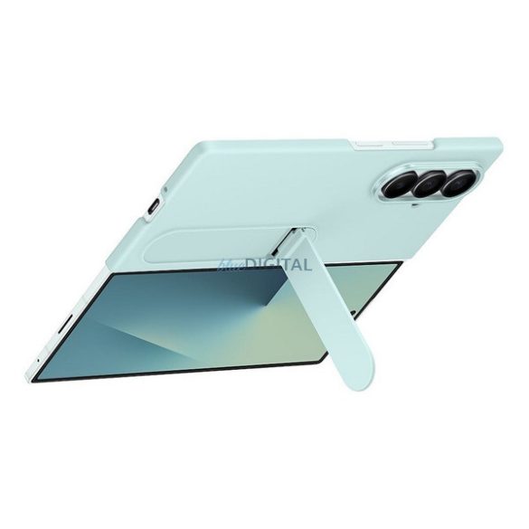 SAMSUNG szilikon telefonvédő (matt, kitámasztó + képernyővédő fólia) CYAN Samsung Galaxy Z Fold7 (SM-F966)