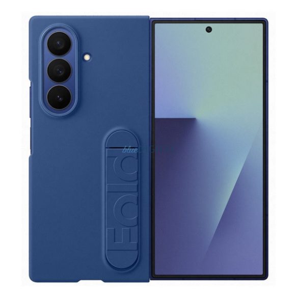SAMSUNG szilikon telefonvédő (matt, kitámasztó + képernyővédő fólia) SÖTÉTKÉK Samsung Galaxy Z Fold7 (SM-F966)