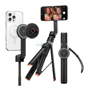 SPIGEN S581W szelfibot (univerzális, tripod állvány, állítható, bluetooth távkioldó, MagSafe, 27.8-168.5cm) FEKETE