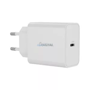 DEVIA ROCKET hálózati töltő Type-C aljzat (45W, PD gyorstöltő) FEHÉR